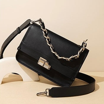 Women’s Genuine Leather Small Square Bag | Effortless Chain Elegance