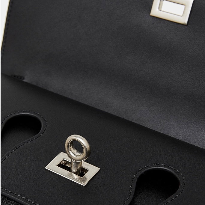 Women’s Genuine Leather Shoulder Handbag | Designer Lock Clasp Elegance