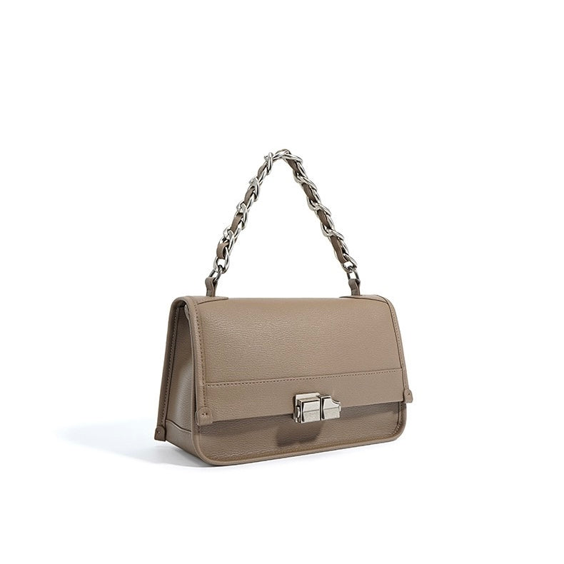 Women’s Genuine Leather Small Square Bag | Effortless Chain Elegance