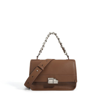 Women’s Genuine Leather Small Square Bag | Effortless Chain Elegance