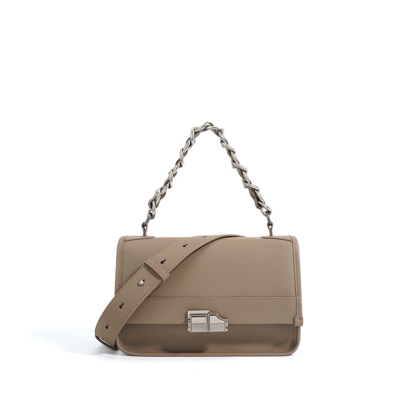 Women’s Genuine Leather Small Square Bag | Effortless Chain Elegance