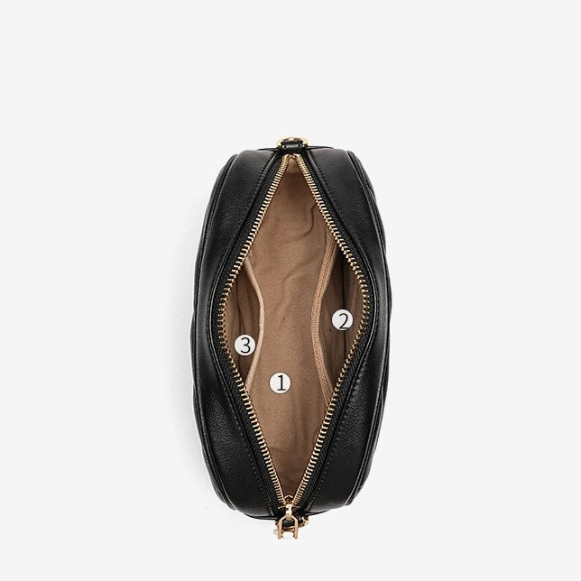 Women's Genuine Leather Round Bag | Effortless Retro Elegance