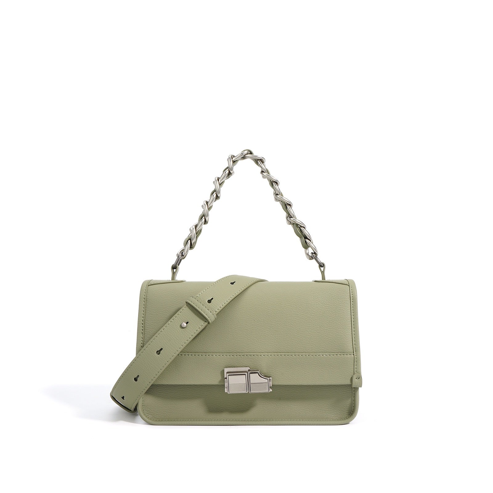 Women’s Genuine Leather Small Square Bag | Effortless Chain Elegance