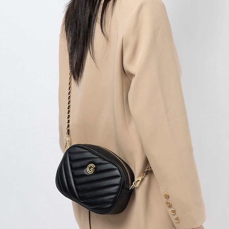 Women's Genuine Leather Round Bag | Effortless Retro Elegance