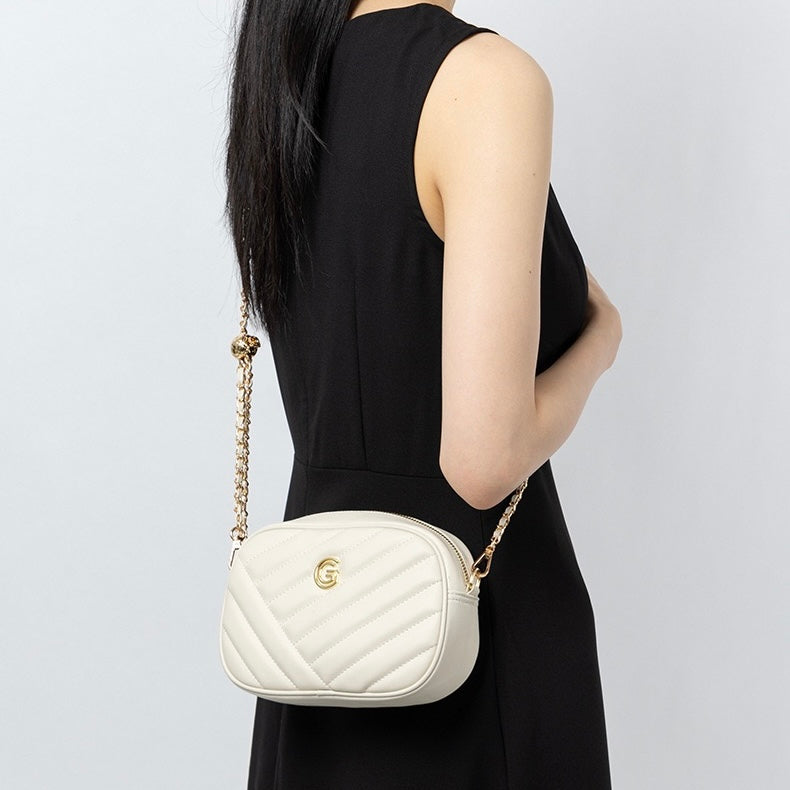 Women's Genuine Leather Round Bag | Effortless Retro Elegance