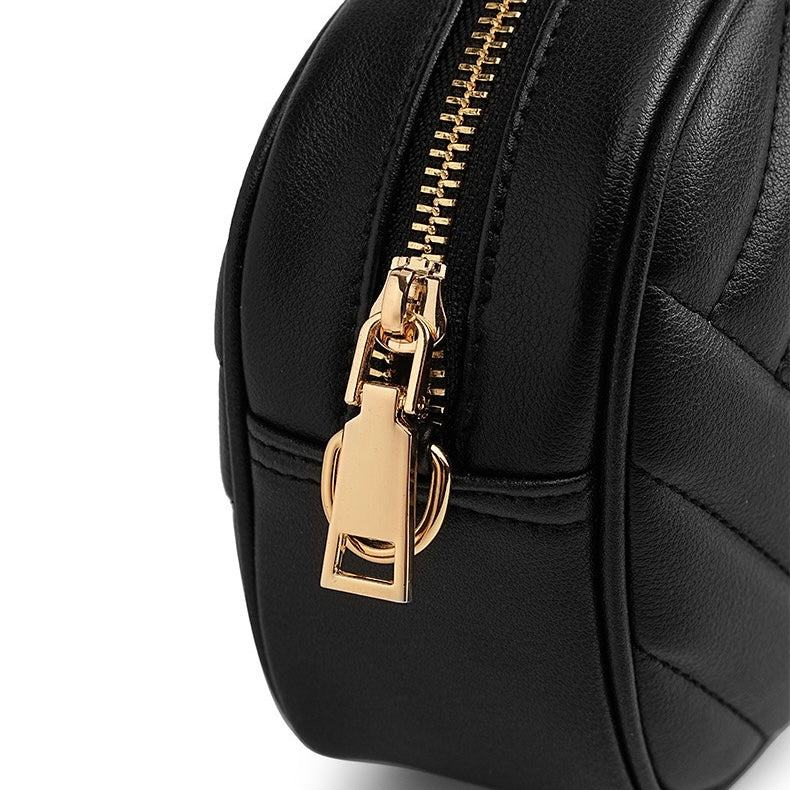 Women's Genuine Leather Round Bag | Effortless Retro Elegance