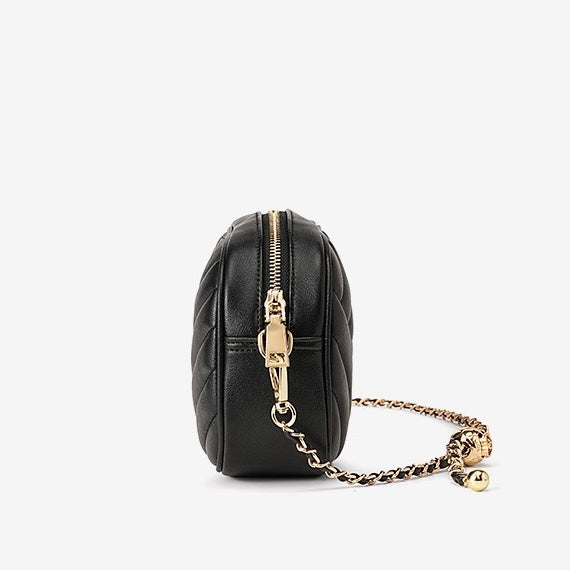 Women's Genuine Leather Round Bag | Effortless Retro Elegance