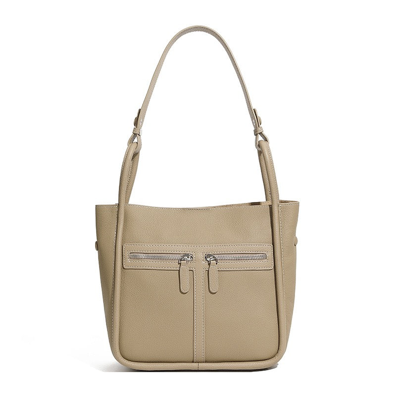 Women’s Top Grain Leather Bag | Effortless Dual Zip Elegance
