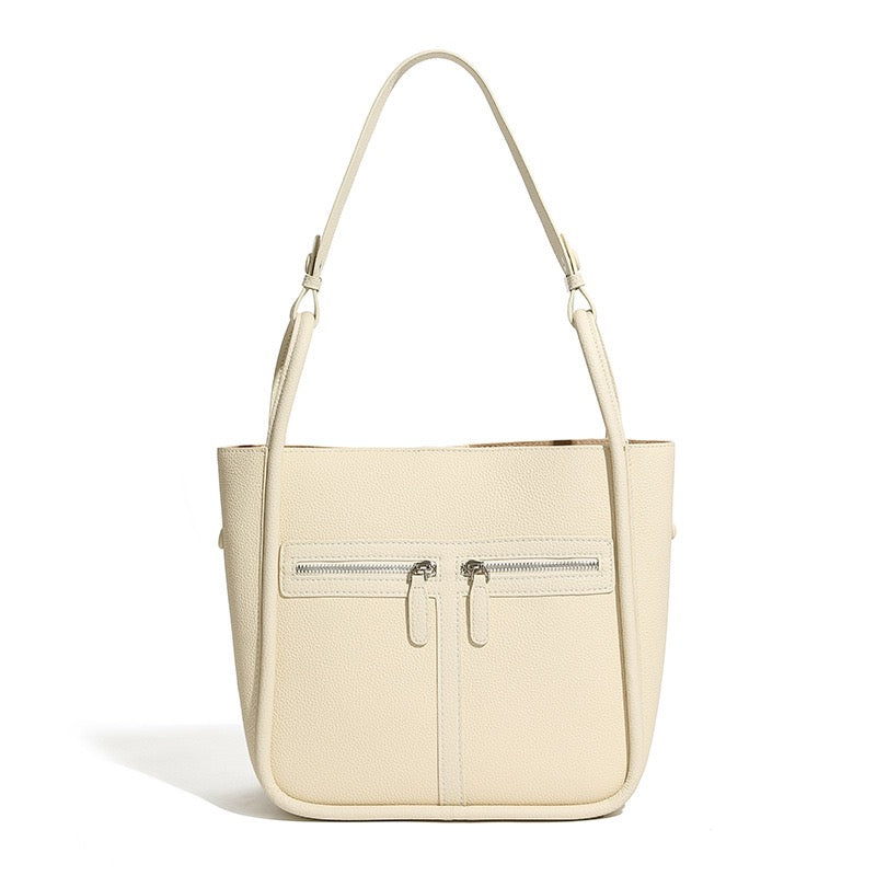 Women’s Top Grain Leather Bag | Effortless Dual Zip Elegance