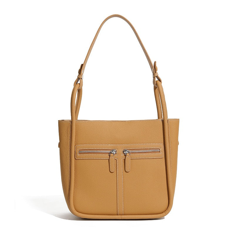 Women’s Top Grain Leather Bag | Effortless Dual Zip Elegance