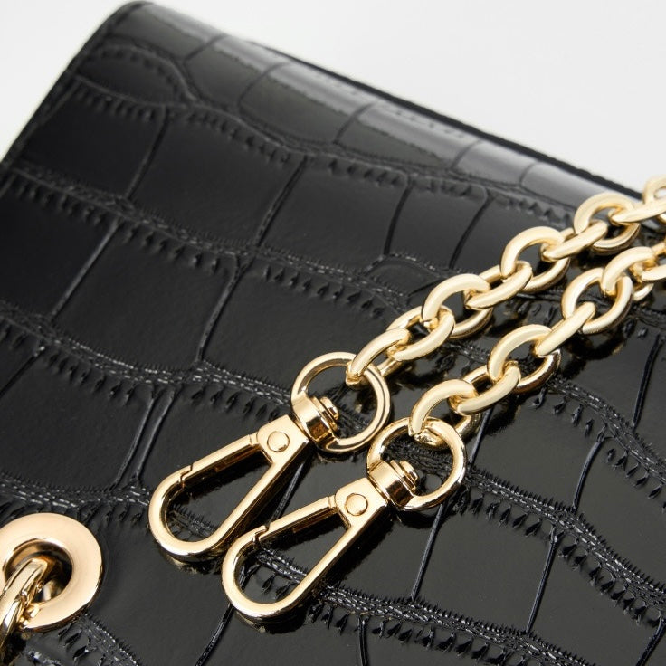 Women’s Genuine Leather Top Handle Handbag | Croc Embossed Effortless Elegance