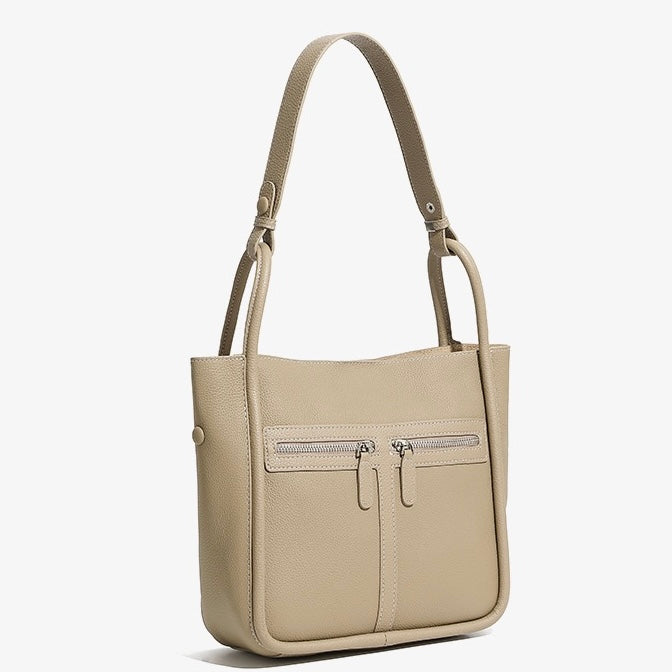 Women’s Top Grain Leather Bag | Effortless Dual Zip Elegance