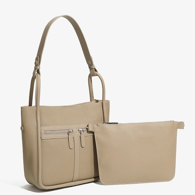 Women’s Top Grain Leather Bag | Effortless Dual Zip Elegance