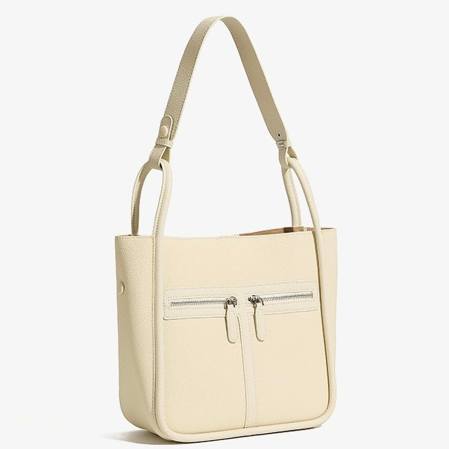 Women’s Top Grain Leather Bag | Effortless Dual Zip Elegance