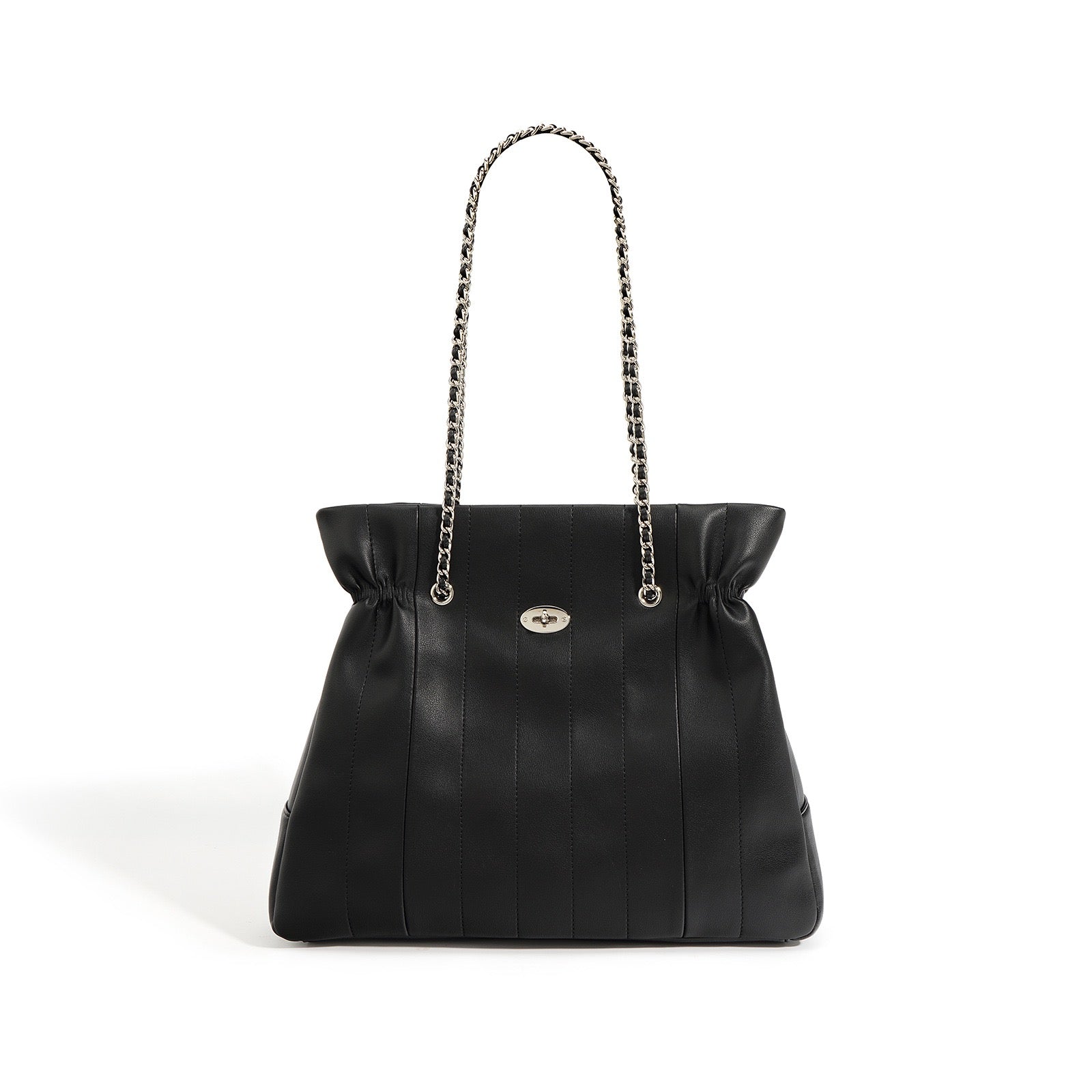 Women’s Genuine Leather Chain Shoulder Bag | Spacious Minimalist Elegance
