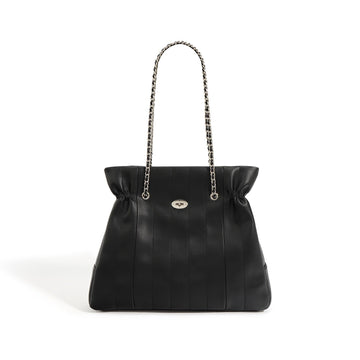 Women’s Genuine Leather Chain Shoulder Bag | Spacious Minimalist Elegance