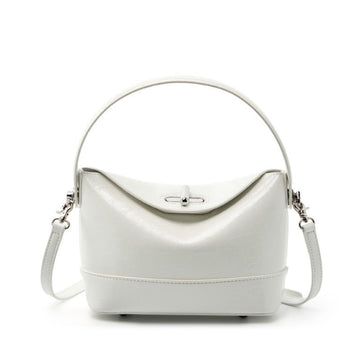 Women’s Genuine Leather Mini Bucket Crossbody Bag | Turn Lock Elegance