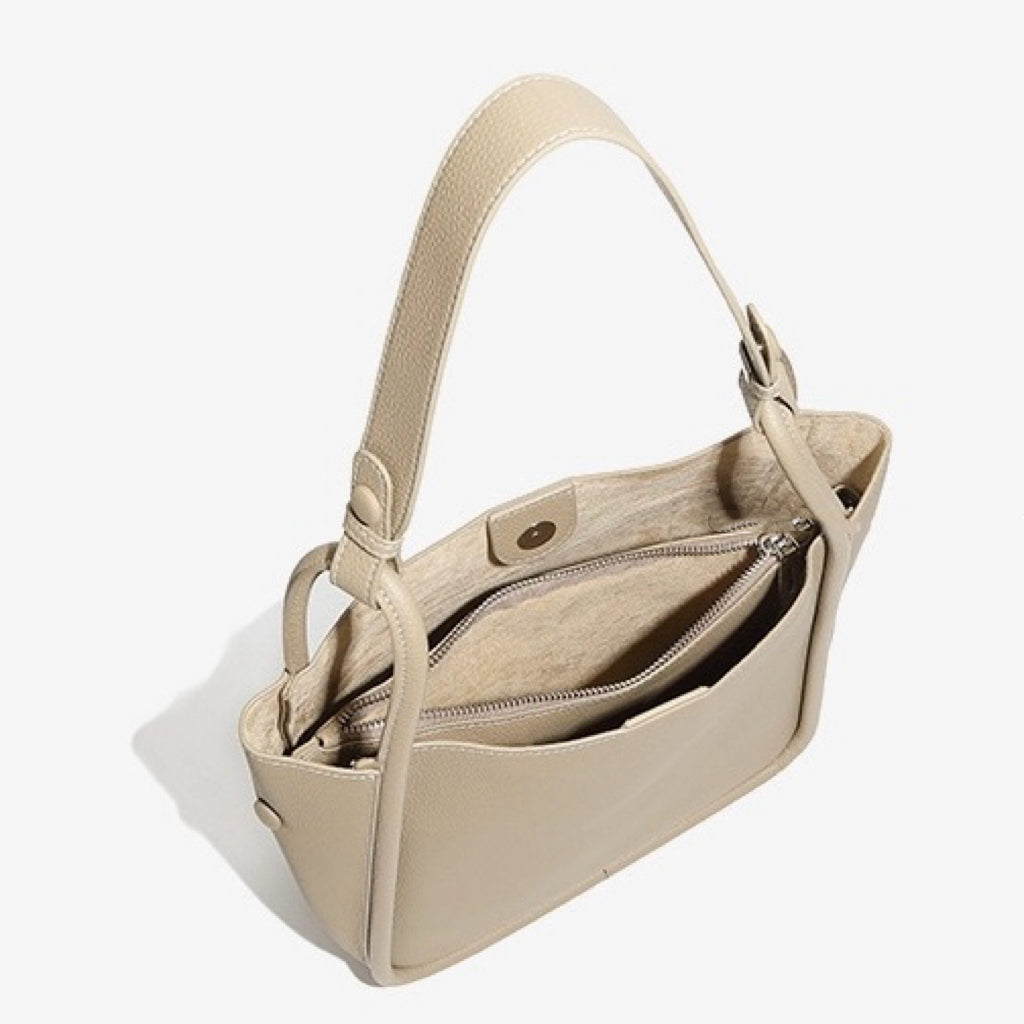 Women’s Top Grain Leather Bag | Effortless Dual Zip Elegance