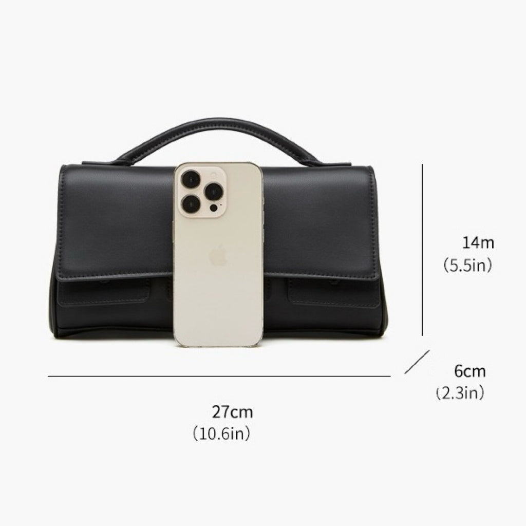 Women’s Genuine Leather Shoulder Handbag | Designer Lock Clasp Elegance