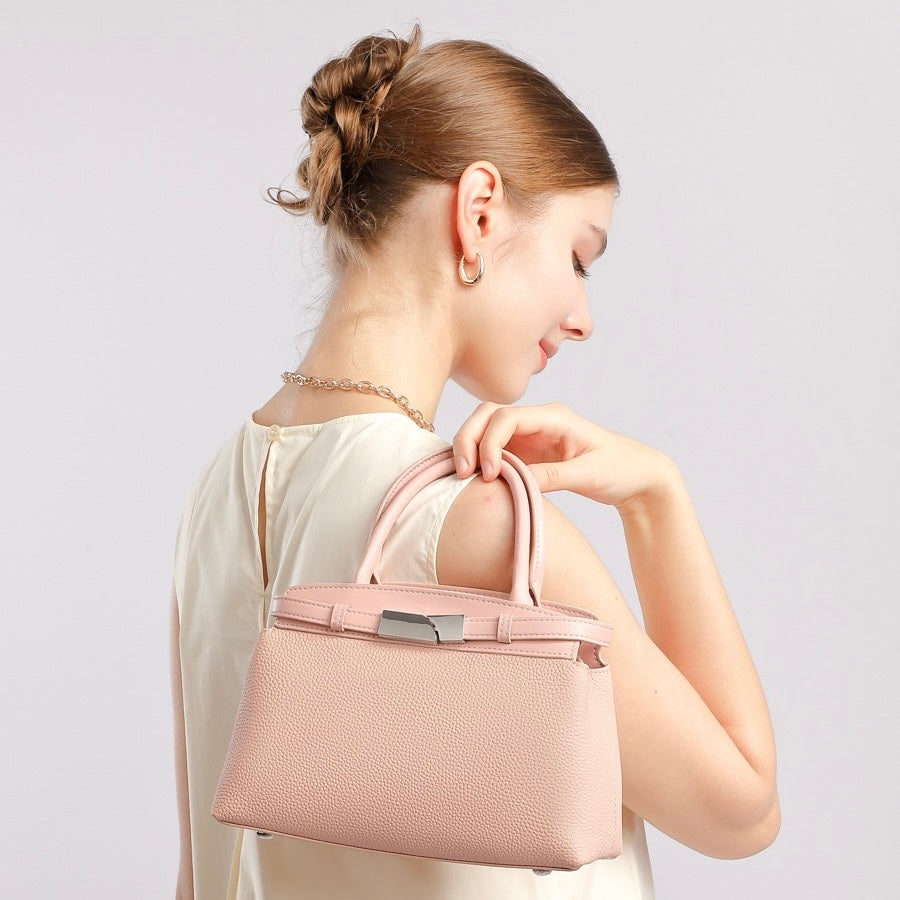 Women’s Genuine Leather Square Crossbody Clutch Bag | Timeless Understated Elegance