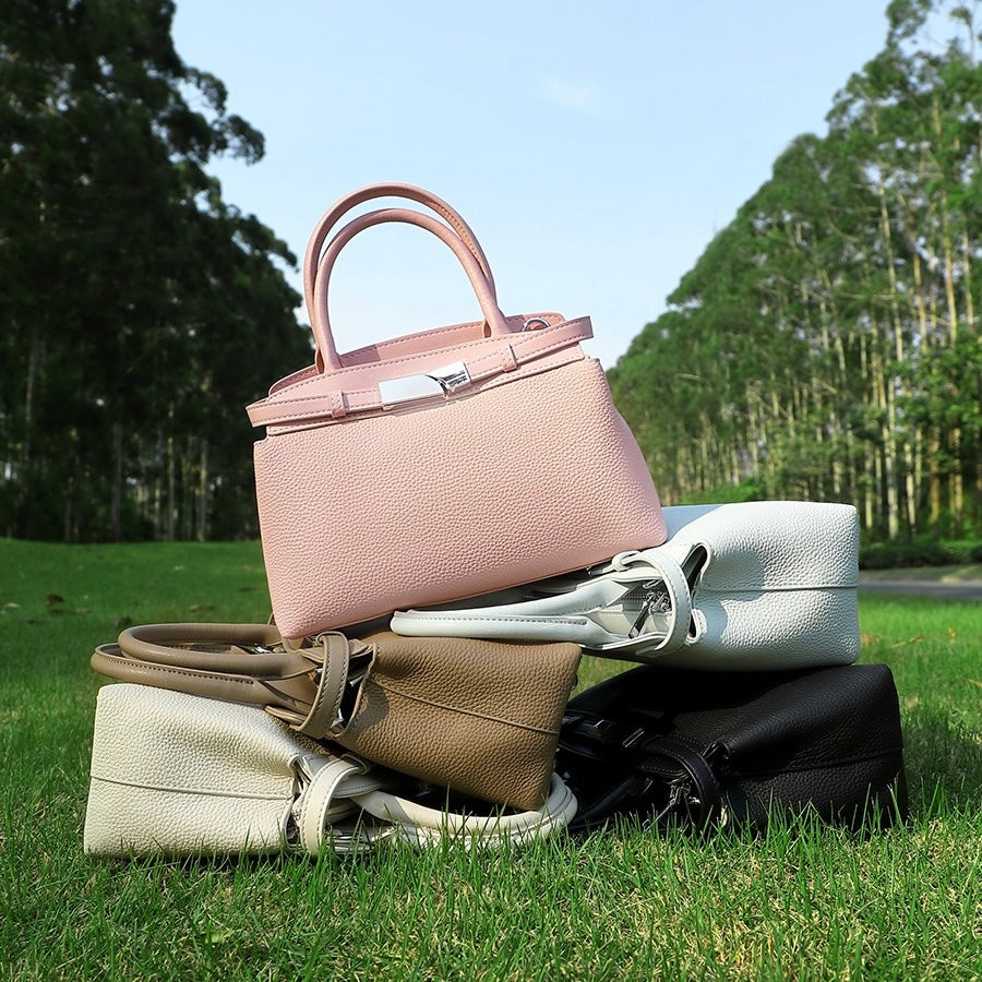 Women’s Genuine Leather Square Crossbody Clutch Bag | Timeless Understated Elegance