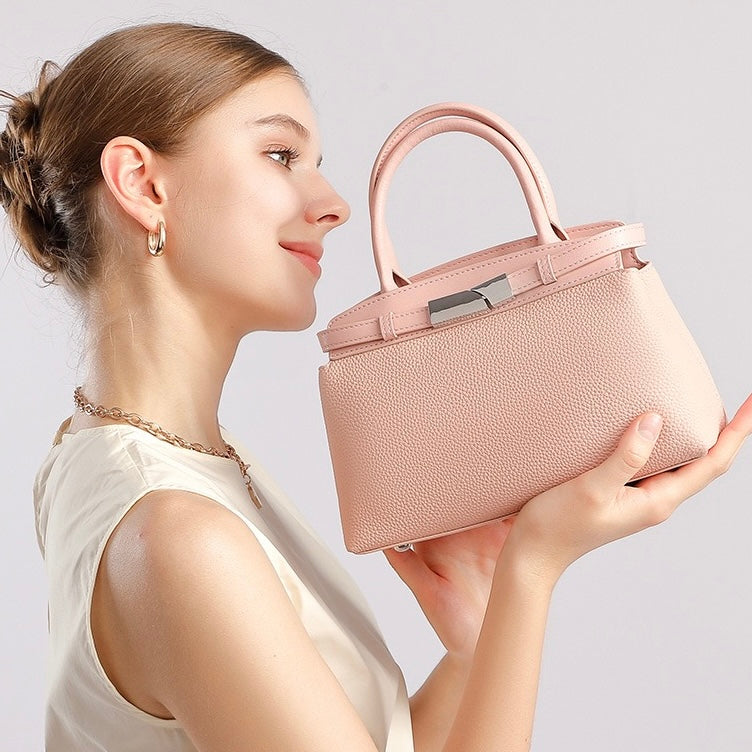 Women’s Genuine Leather Square Crossbody Clutch Bag | Timeless Understated Elegance