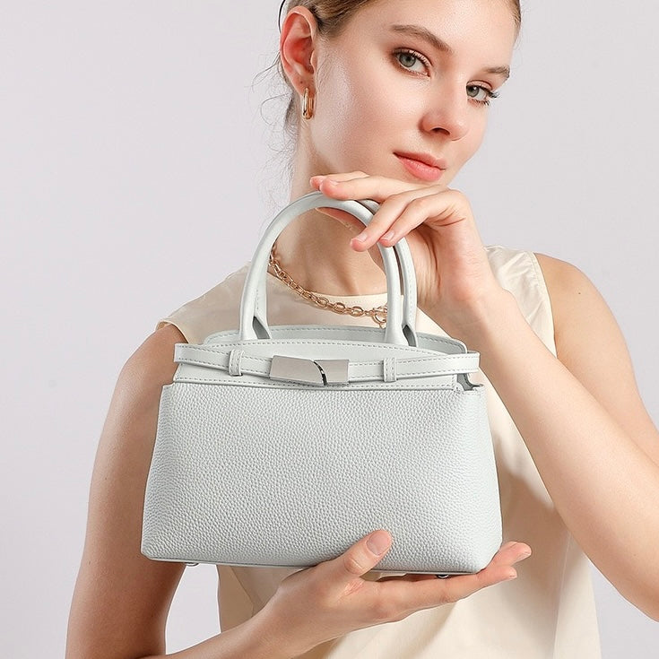 Women’s Genuine Leather Square Crossbody Clutch Bag | Timeless Understated Elegance