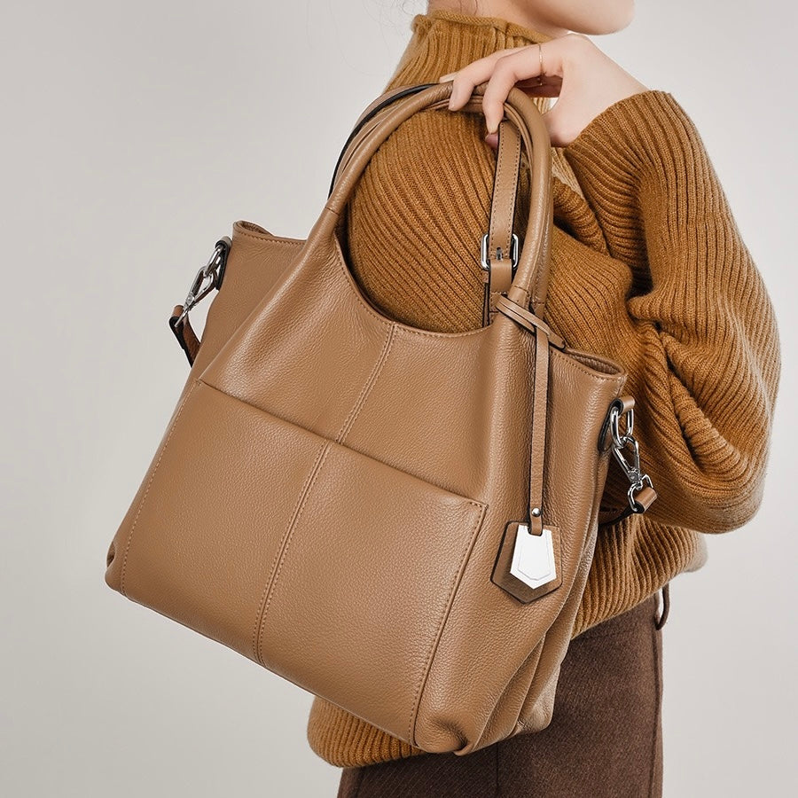 Women’s Genuine Leather Tote Shoulder Bag | Effortless Commuter Elegance