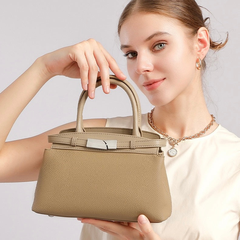 Women’s Genuine Leather Square Crossbody Clutch Bag | Timeless Understated Elegance