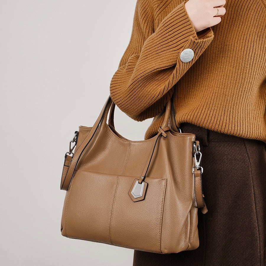 Women’s Genuine Leather Tote Shoulder Bag | Effortless Commuter Elegance