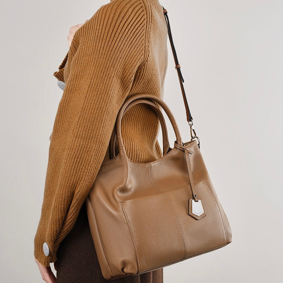 Women’s Genuine Leather Tote Shoulder Bag | Effortless Commuter Elegance