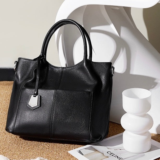 Women’s Genuine Leather Tote Shoulder Bag | Effortless Commuter Elegance