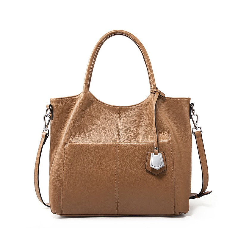 Women’s Genuine Leather Tote Shoulder Bag | Effortless Commuter Elegance