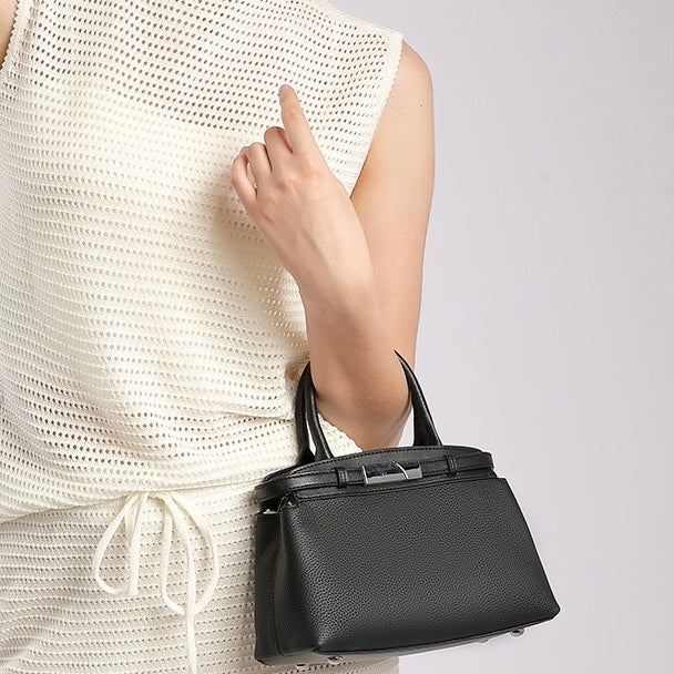 Women’s Genuine Leather Square Crossbody Clutch Bag | Timeless Understated Elegance