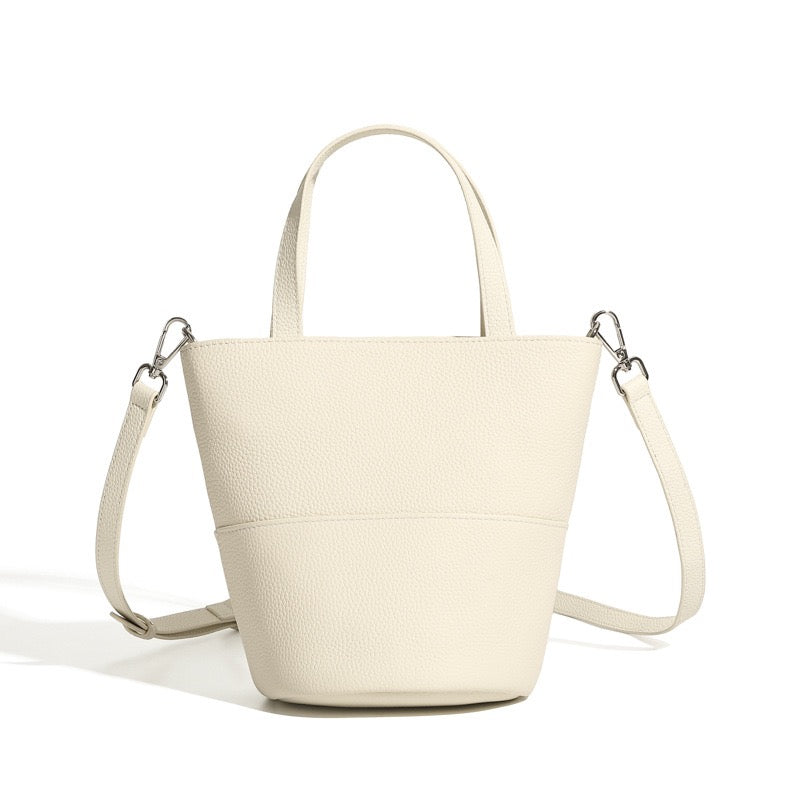 Women’s Genuine Leather Crossbody Bucket Bag | Quiet Minimalist Elegance