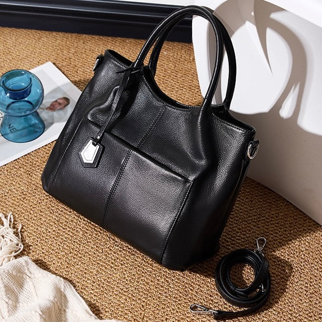 Women’s Genuine Leather Tote Shoulder Bag | Effortless Commuter Elegance