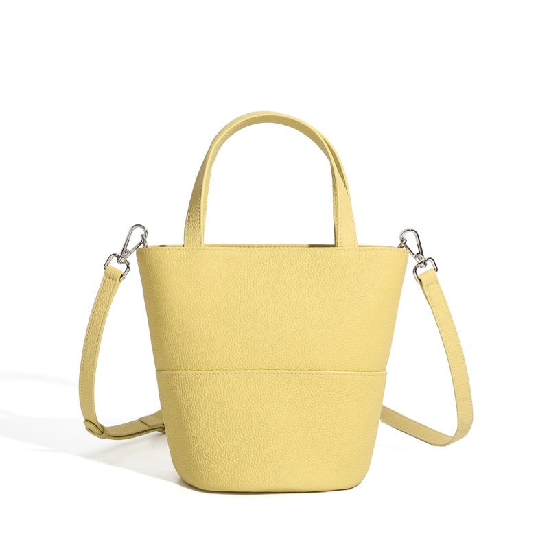 Women’s Genuine Leather Minimalist Crossbody Bucket Bag | Effortless Elegance