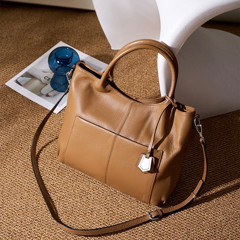 Women’s Genuine Leather Tote Shoulder Bag | Effortless Commuter Elegance