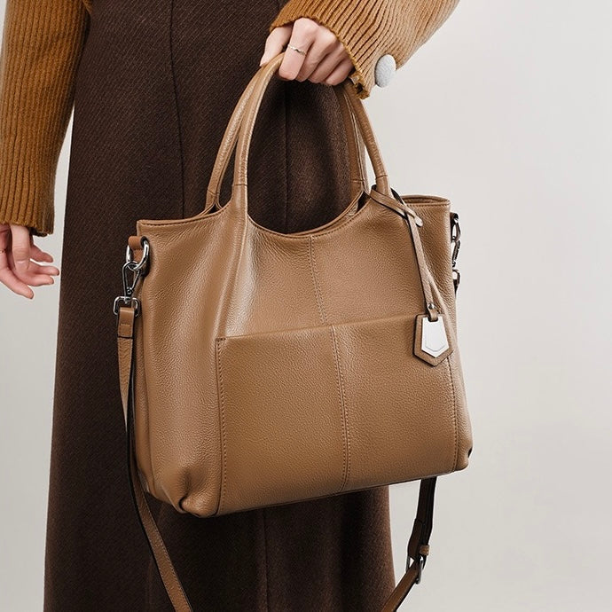 Women’s Genuine Leather Tote Shoulder Bag | Effortless Commuter Elegance