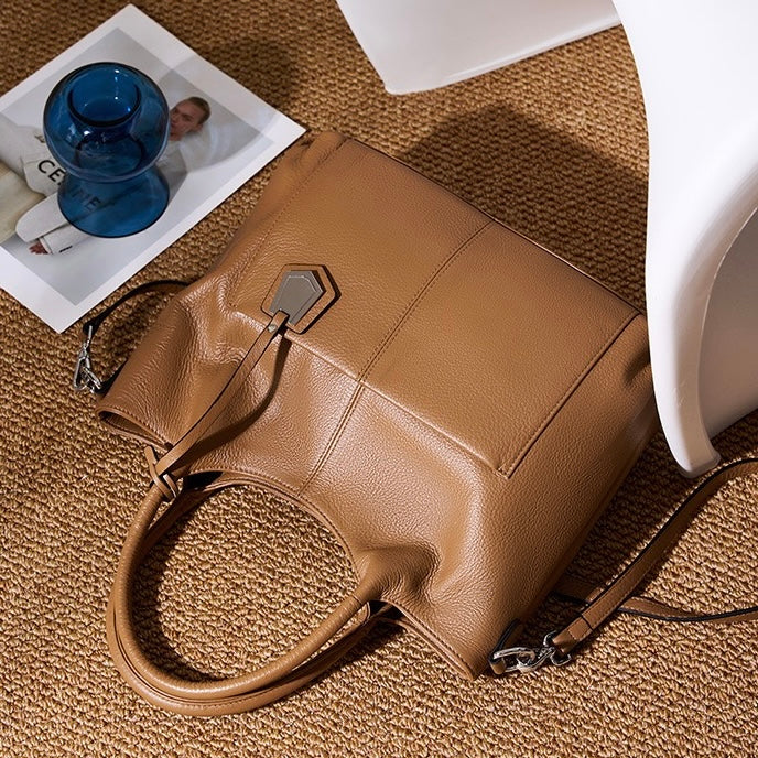 Women’s Genuine Leather Tote Shoulder Bag | Effortless Commuter Elegance