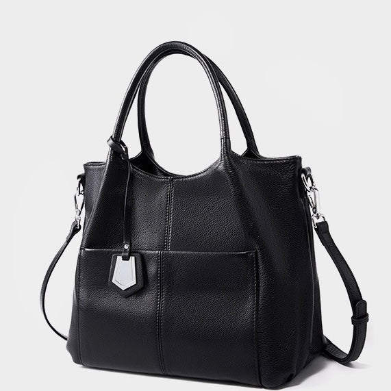 Women’s Genuine Leather Tote Shoulder Bag | Effortless Commuter Elegance