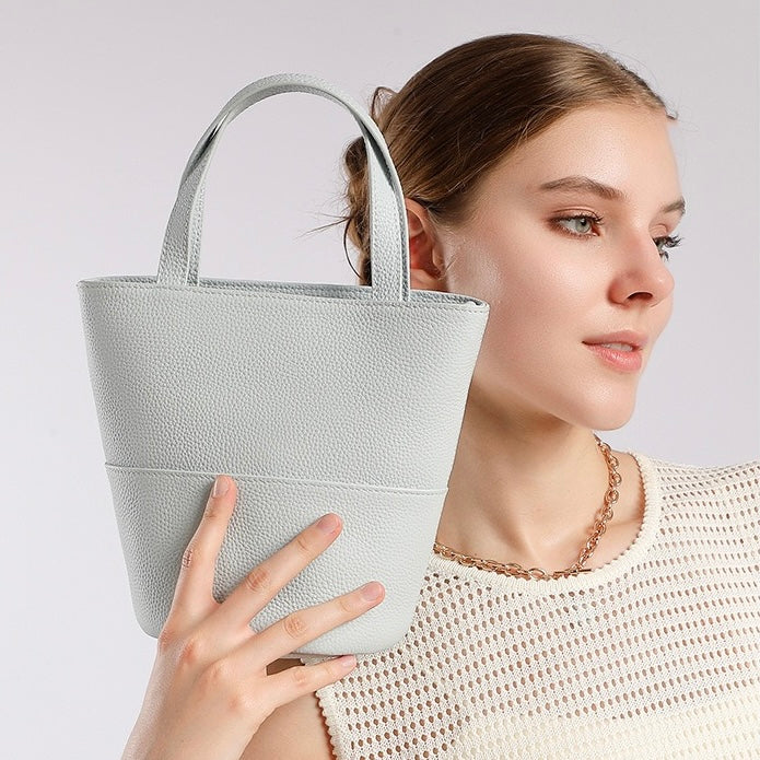 Women’s Genuine Leather Crossbody Bucket Bag | Quiet Minimalist Elegance