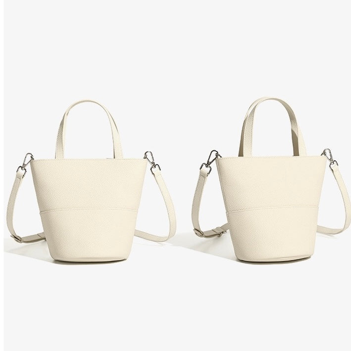 Women’s Genuine Leather Crossbody Bucket Bag | Quiet Minimalist Elegance
