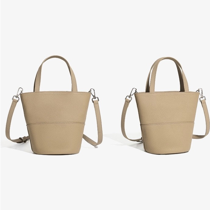Women’s Genuine Leather Minimalist Crossbody Bucket Bag | Effortless Elegance