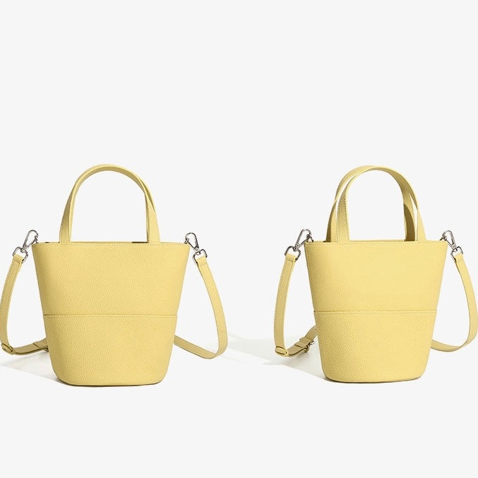 Women’s Genuine Leather Minimalist Crossbody Bucket Bag | Effortless Elegance