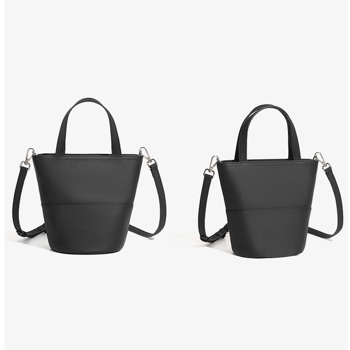 Women’s Genuine Leather Crossbody Bucket Bag | Quiet Minimalist Elegance