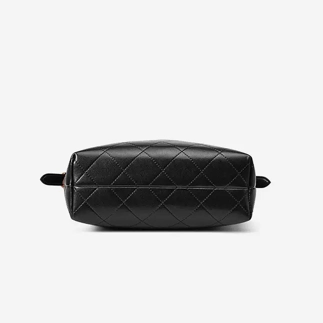 Genuine Suede Leather Chain Bucket Bag | Effortless Colorblock Elegance