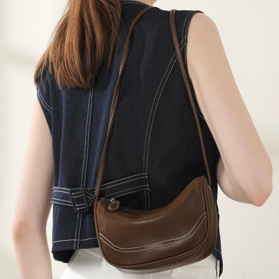 Women’s Top Grain Leather Mini Crossbody Shoulder Bag | Understated Sophistication