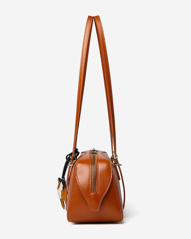 Women’s Genuine Leather Retro Bowling Bag | Refined Horse Charm