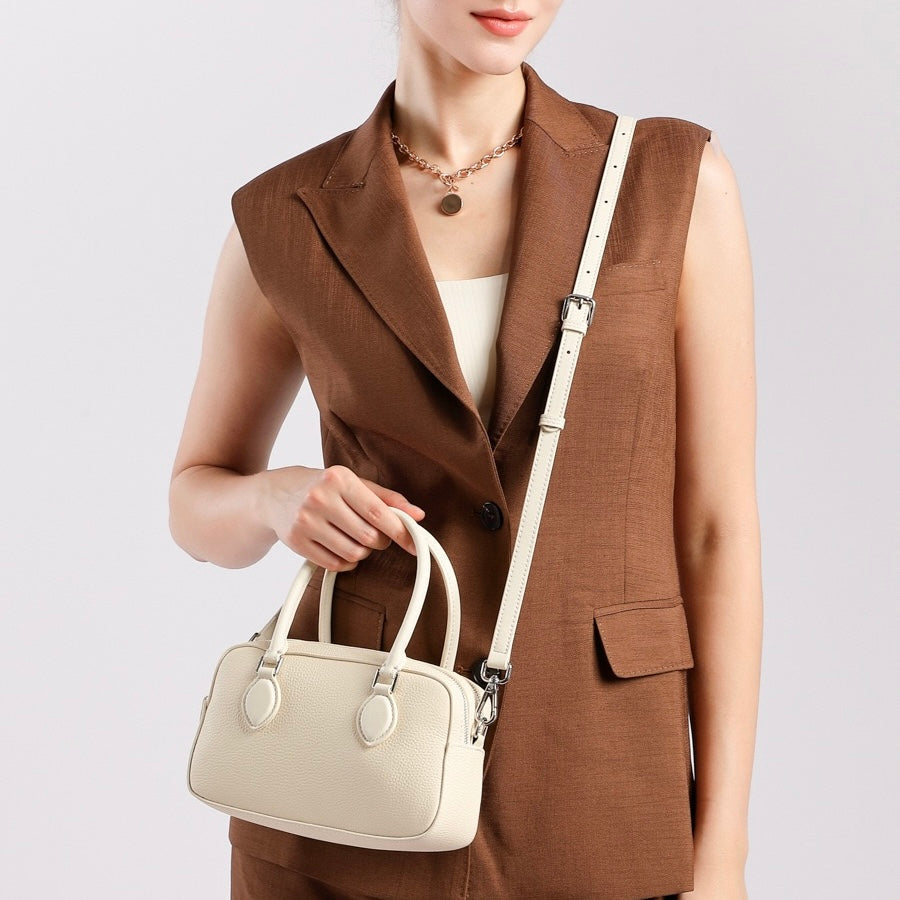 Women’s Genuine Leather Handheld Boston Bag | Effortless Everyday Elegance